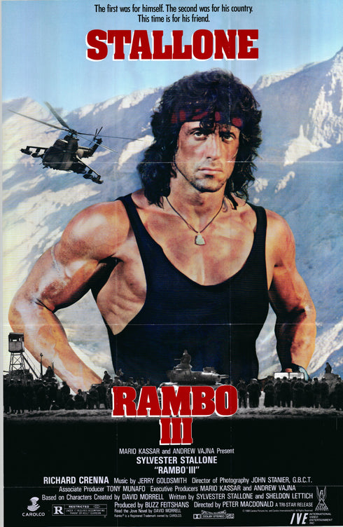 rambo iii 1988 one sheet poster folded